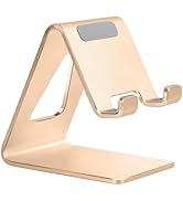 Aoviho Desk Cell Phone Stand Phone Holder, Aluminum Phone Cradle Dock for iPhone 15 14 13 12 pro ...