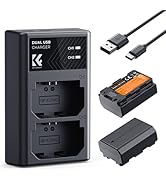 K&amp;F CONCEPT NP-FZ100 2280mAH Battery and Dual Slot Charger Set for Sony A7iii, A7iv, A7C, A6700, ...