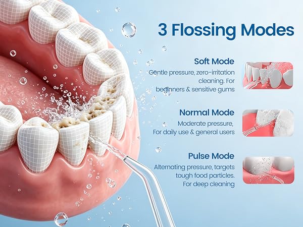 3 modes (soft, Pulse, and normal)