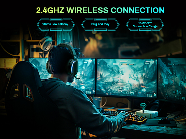 2.4G wireless headset