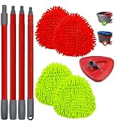 Hezane 6Packs Mop Head Replacements &amp; 4-Section Spin Mop Handles for Ocedar, and Spin Mop Base Co...