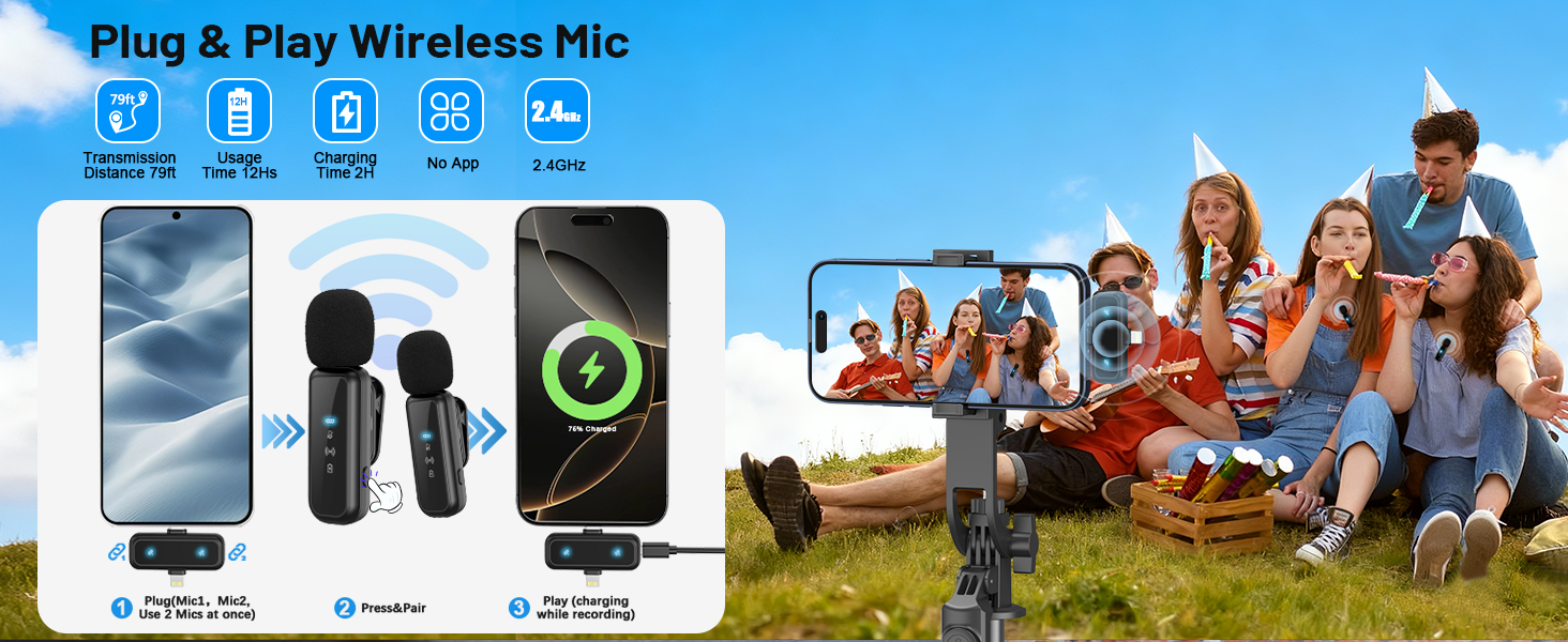 Content creator kit and youtube starter kit. Plug-and-play microphone for iphone