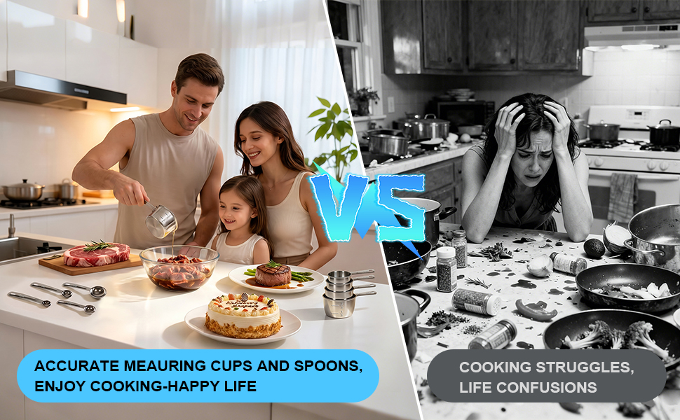 Precise Measuring Cups Stainless Steel for Effortless Cooking &amp;amp; Baking,