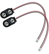 ZDRU 4Pcs 9V Battery Snap to 2-Pin PH2.0 Connector Cable, 9V Battery Clip Connector, I-Type 9 Vol...