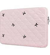 Puffy Laptop Sleeve 13-15.6 Inch Cute Quilted Laptop Case Bow Protective Soft Padded Computer Bag...