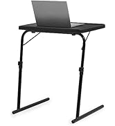 Magshion 22" Adjustable Tilting TV Tray Table Dinner on Bed or Sofa, Comfortable Folding Black Ta...