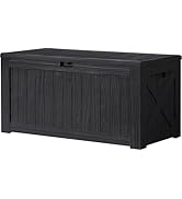 Devoko 120 Gallon Deck Box Resin Outdoor Storage Box Waterproof for Patio, Large Outdoor Storage ...
