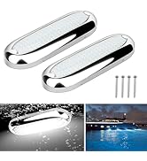 RVZONE Underwater Marine LED Boat Lights, 8.2 in 3000LM 12V 8W IP68 Waterproof Stainless Steel Bo...