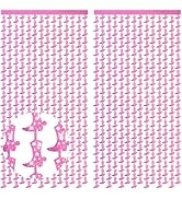 RVXHUA 2PCS Western Cowboy Boot Fringe Curtain – Metallic Tinsel Backdrop for Cowgirl Bachelorett...