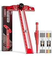 Nicpro Woodworking Scriber Marking Line Ruler, Adjustable Aluminum Alloy Sliding T-Square Ruler w...