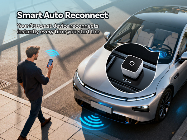 2026 Upgrade Ottocast Mini Cube, 2-in-1 Wireless CarPlay &amp; Android Auto Adapter