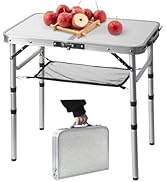 Byliable Small Folding Table 2FT Lightweight Portable Aluminum Camping Table for Picnic and Campi...