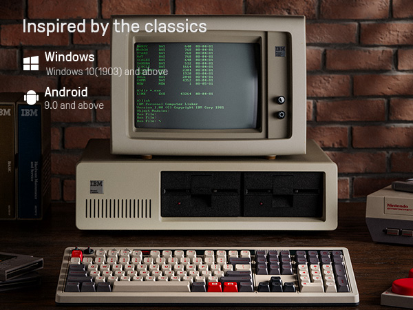 Retro Mechanical Keyboard 108 keys for Windows and Android Programmable Keyboard Hot-swappable