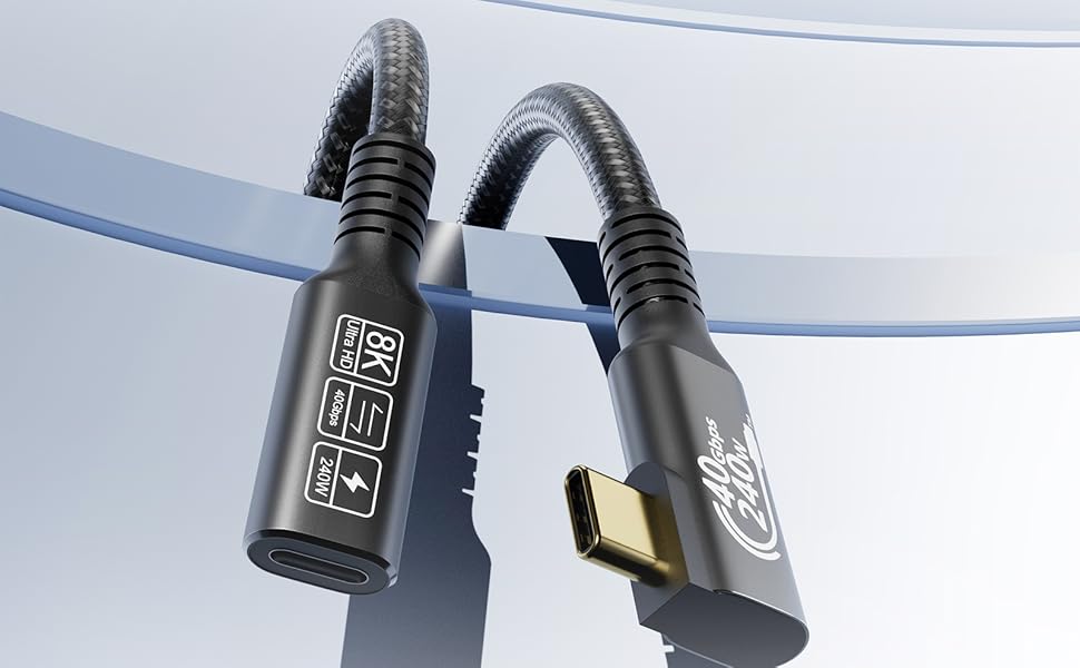 CHENLENIC USB3.2 gen 2 extension 20g 240W 4K 3.1 thunderbolt 3 4 cable ssd charger 10g 100w 8k