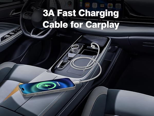 USB to USB C Car Charging Cord
