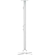 suptek White Projector Ceiling Mount Bracket Fits Flat or Sloped Ceiling Height Adjustable with E...