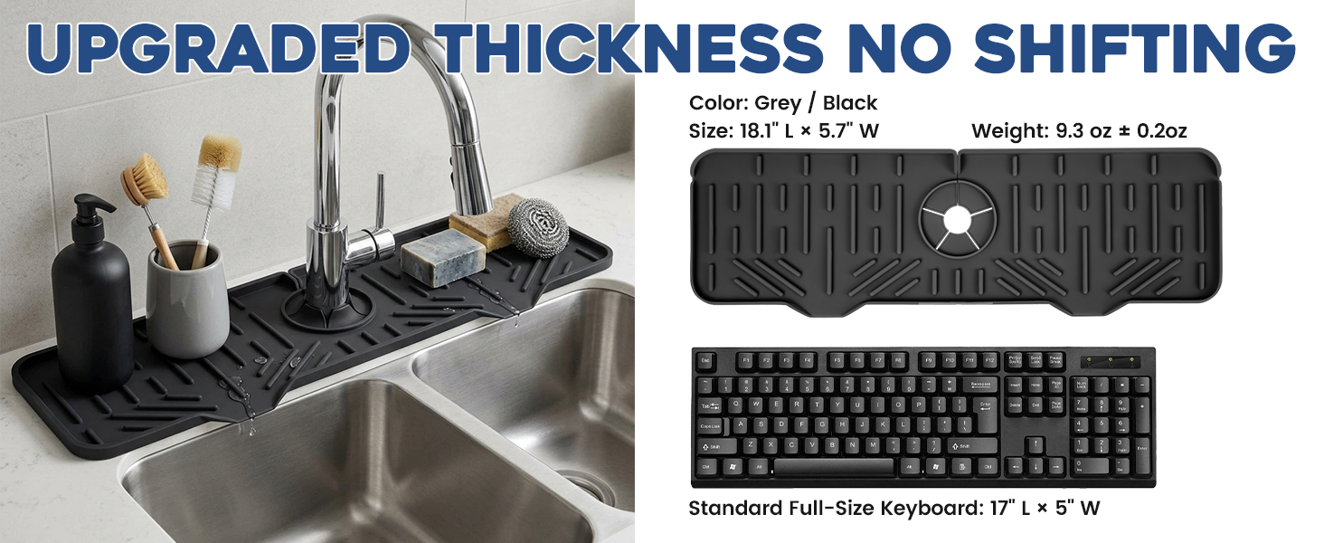 Silicone Faucet Mat Drip Catcher Drying Tray Mat Dish Kitchen Accessories Sink Splash Guard