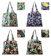 GAUENEEN 4 Pcs Reusable Grocery Bags, Foldable Shopping Bags Heavy Duty, Large Nano Bag Cute Tote...