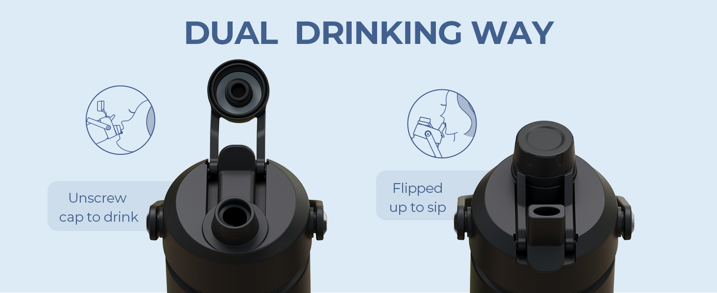 insulated water bottle with straw