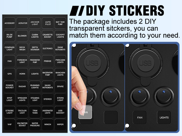5 gang multi functional switch panel