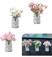 Teybouk 3 PCS Mini Flower Car Accessories, Cute Floral Car Decor for Women, Dashboard and Mirror ...
