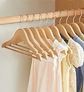 SONGMICS Kids Wooden Hangers 20 Pack, Solid Wood Baby Hangers, Children's Coat Hangers with Pants...