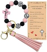 SHINYHARBOR Silicone Keychains Bracelet for Women Girls,Beaded Key Ring Wristlet for Car Keys,key...