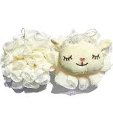 Fepgsy Kids Bath Loofah Sponge Exfoliating Body Scrubber [2-Pack],Cute Cartoon Sheep Shape Mesh S...