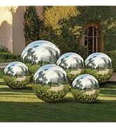 VEBESYET Gold 6PCS Inflatable Mirror Ball Set Reusable Big Shinny Balls Large Event Decoration Ba...