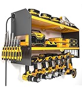 YYR Power Tool Organizer with Charging Station Wall Mount, Cordless Drill and Battery Holder for ...