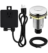 SINKINGDOM Garbage Disposal SinkTop Air Switch Kit with Stainless Steel Button,Chrome