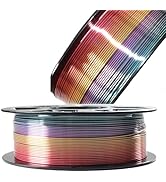 DO3D Silk Multicolored Rainbow PLA 3D Printer Filament, 1.75mm PLA Fast Color Change 3D Printing ...