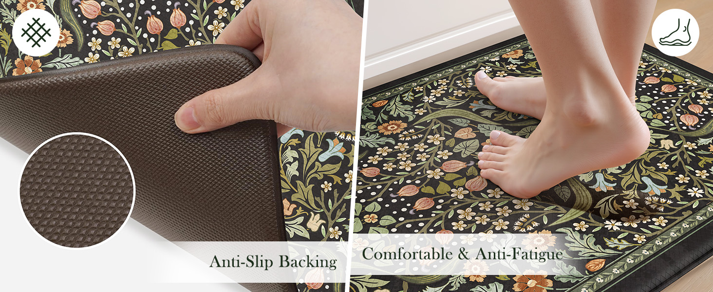 Vintage Spring Floral Kitchen Mats