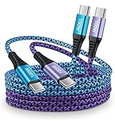 100W USB C Charger Cable, [2-Pack/6ft] PD 5A Super Fast Charging Type-C to Type-C Cable Braided U...