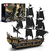 Mould King 13199 Pirates Ship Model Building Blocks Kits, MOC Large Black Pearl Sailboat Model Co...