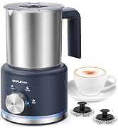 SIMPLETASTE Milk Frother, 4 in 1 Electric Milk Steamer, 16.91oz/500ml Automatic Warm and Cold Foa...
