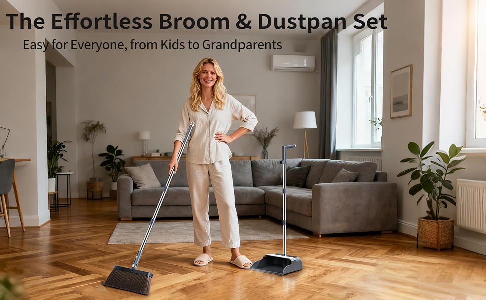 The effortless broom and dustpan set for home