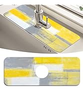 MCALK Yellow Kitchen Sink Faucet Mat Splash Guard, Absorbent Quick-Dry Kitchen Sink Mat - Ideal f...