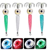 Edearkar LED Lure Light with Squid Jig Hook Waterproof LED Fishing Light Underwater Flasher Light...