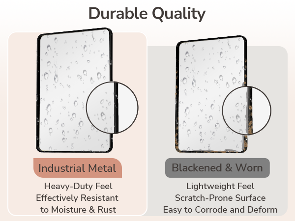 metal black mirror for over sink