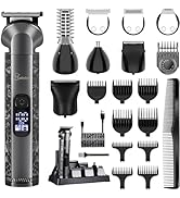 Hatteker 8-in-1 Multi-Functional Grooming Kit for Men Beard Trimmer for Men Hair Clipper Precisio...
