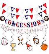 Baseball Party Decorations Baseball Concessions Banner Triangle Bunting Pennant Flag Decor with H...