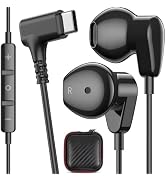 USB C Headphone Right Angle HiFi Ear Buds for Samsung S26 Ultra S25 FE A17 A16,Noise Isolation Ty...