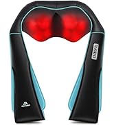 MagicMakers Electric Shiatsu Neck Massager with Heat - Pain Relief for Back, Shoulders &amp; Feet - G...