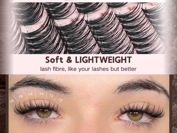 Wispy Lash Clusters Natural Eyelash Clusters No Makeup Look Cluster Eyelash Extensions 