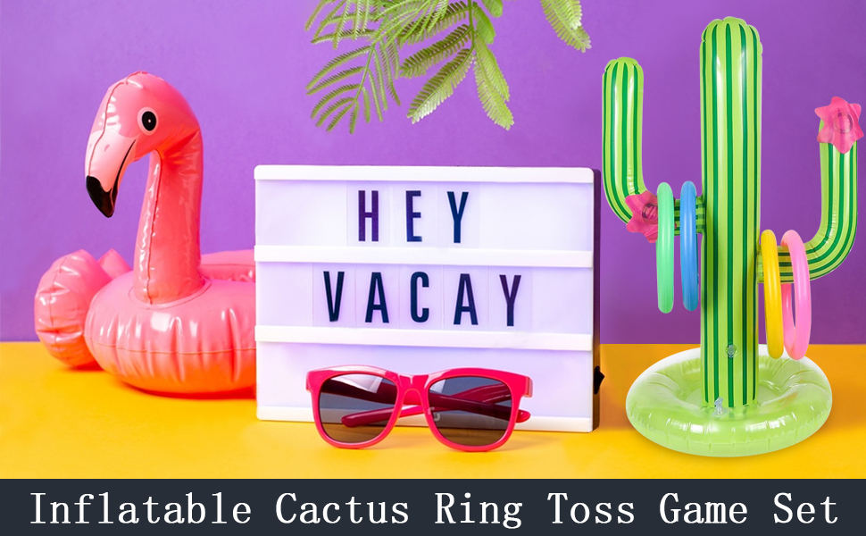 Inflatable Cactus Ring Toss Game Set