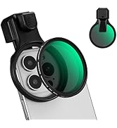 K&F CONCEPT 58mm Press-on ND2-32 Phone Lens Filter Kit, Multi-Coated VND Filter Compatible with i...