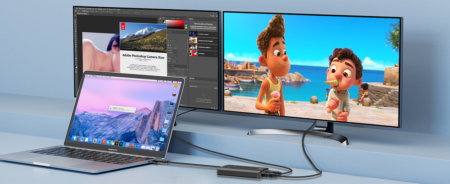 hdmi splitter for dual monitors extended display