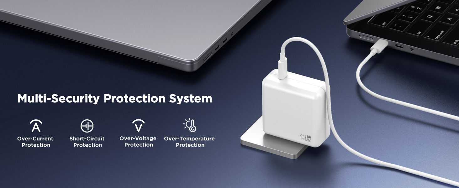 100W Charger for MacBook Pro 14 16 inch MacBook Air 13 15 inch M4 M3 M2 M1, 100W GaN Power Adapter