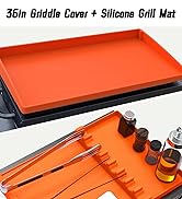 BANGIE Griddle Cover Mat for Blackstone 36 Inch + Silicone Grill Mat 17 Inch